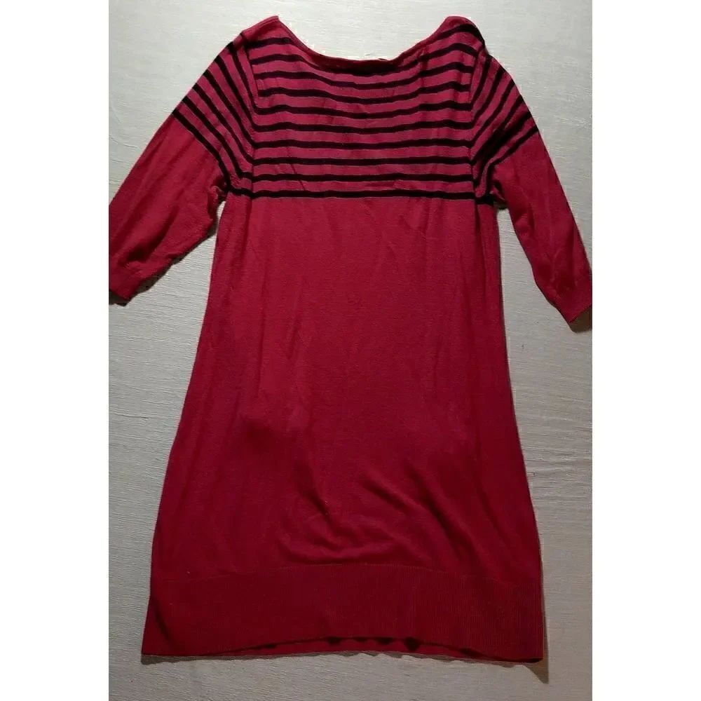 BODEN PINK AND BLACK DRESS MID SLEEVE SWEATER SIZE 10 WITH POCKETS